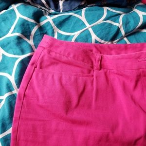 Pink plus size crop pants